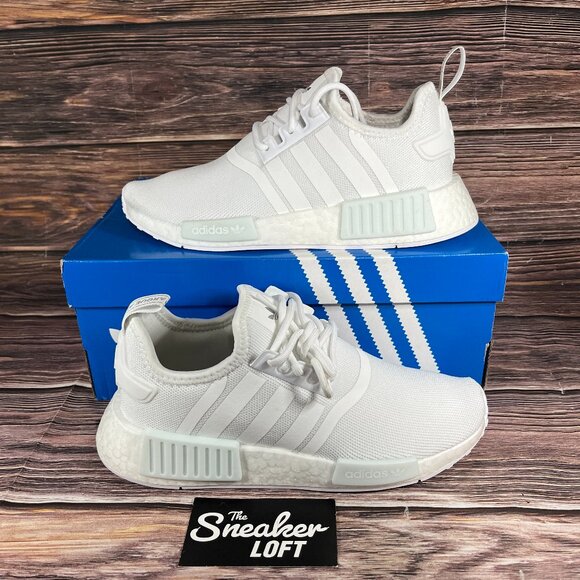 NEW Adidas NMD R1 Primeblue Clout White Athletic Shoes - Picture 1 of 9